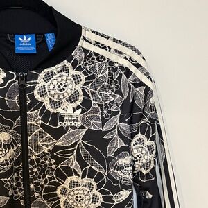 Adidas Women's Black and White Floral Jacket